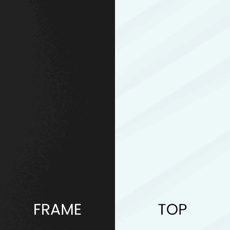 Glass Living Room Coffee Table with Round Metal Frame