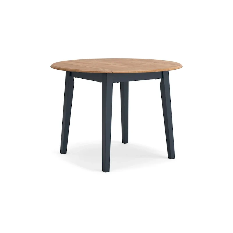 Dining Table, Extendable (26–42 inches), Dark Blue, Wooden, Includes 2 Extension Leaves
