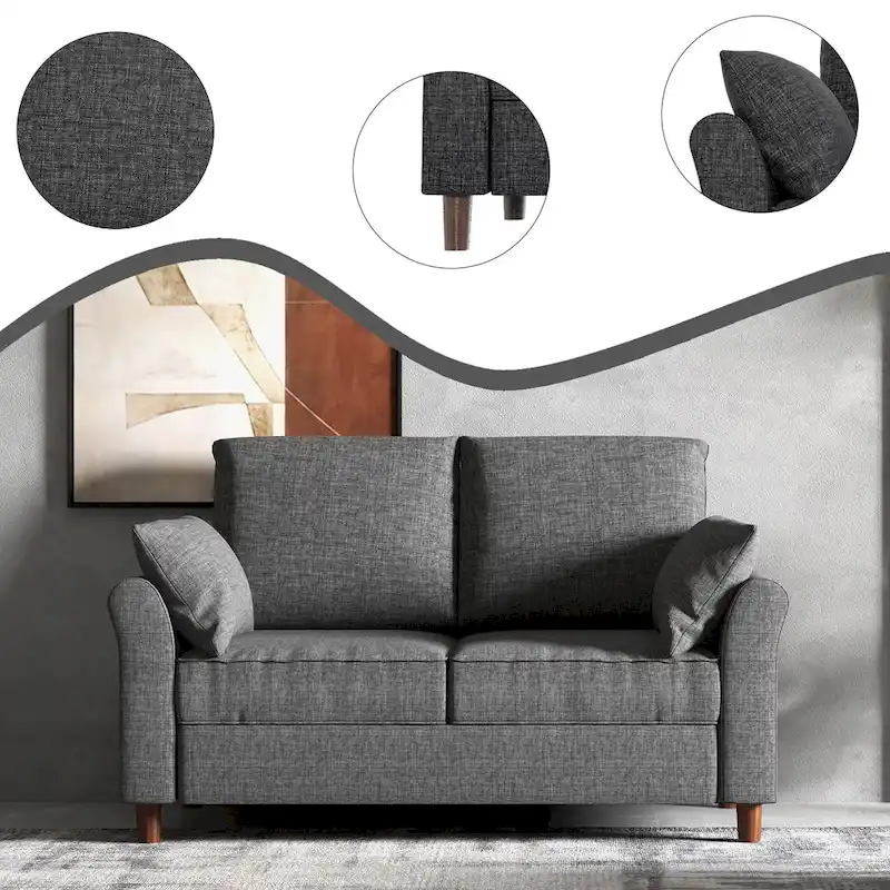 Polyester 3-Seat and 2-Seat Sofa with Cushions