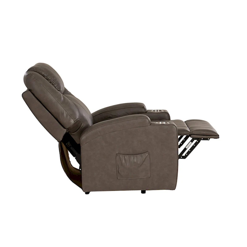 Gilbert Mushroom Faux Leather Power Lift Massage Recliner