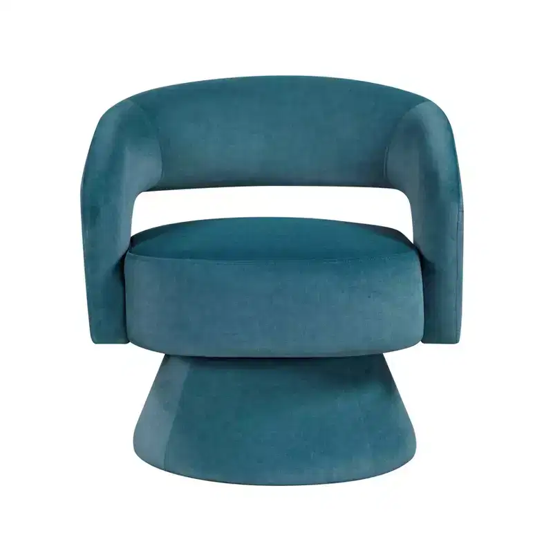 Velvet Swivel Accent Chair, 1-Seat