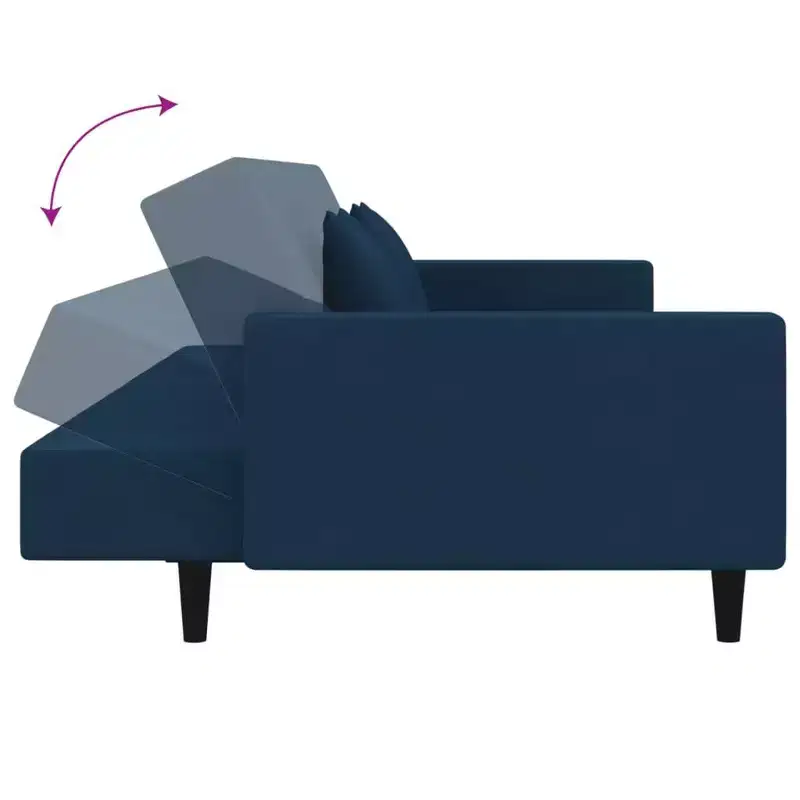 vidaXL 2-Seater Sofa Bed with Two Pillows Black Velvet