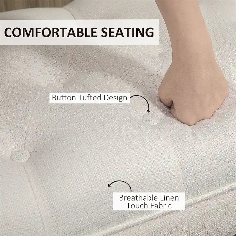 End of Bed Bench with Button Tufted Design,Upholstered Entryway Bench