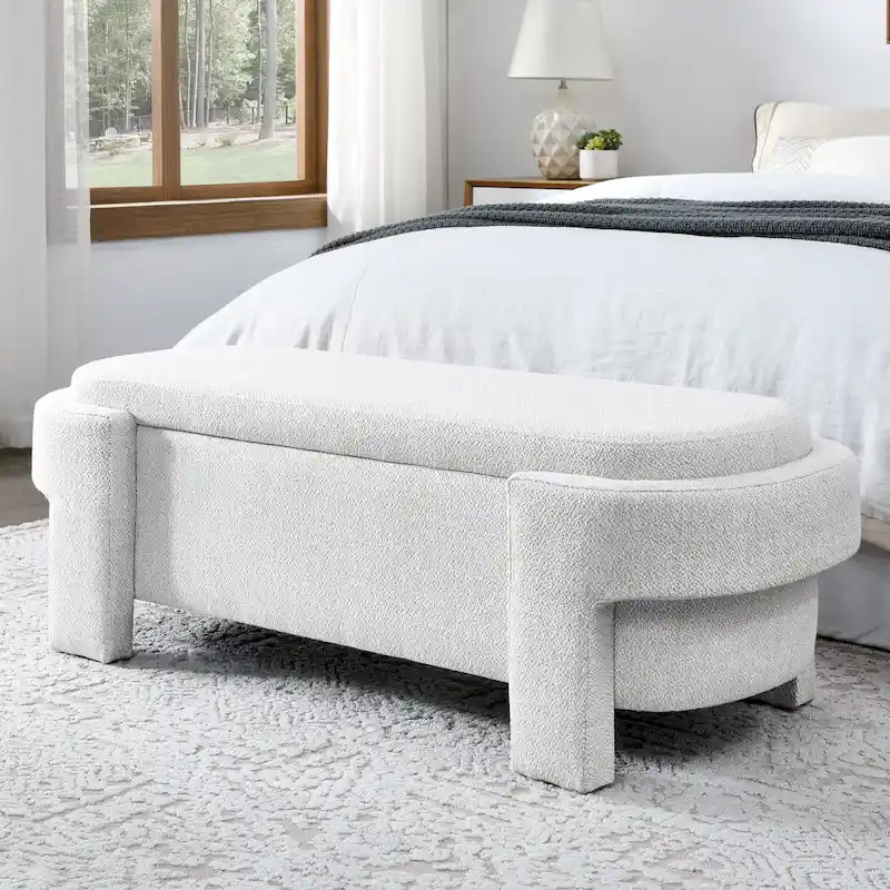Chenille Upholstered Bench