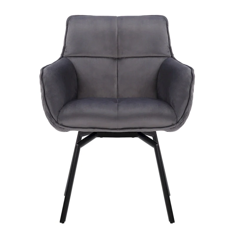 Swivel Velvet Accent Chair with Metal Legs