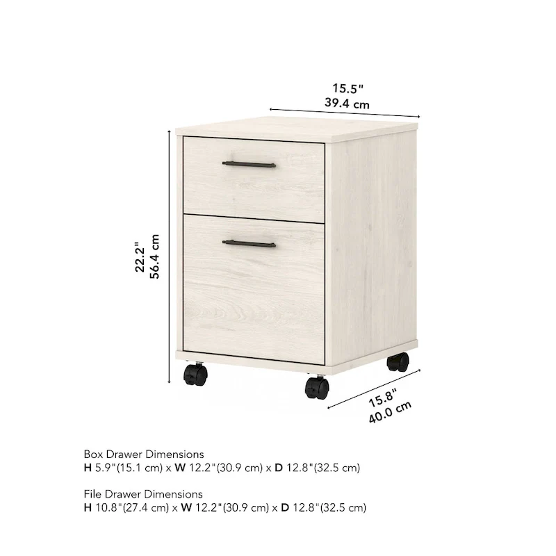 2 Drawer Mobile File Cabinet by