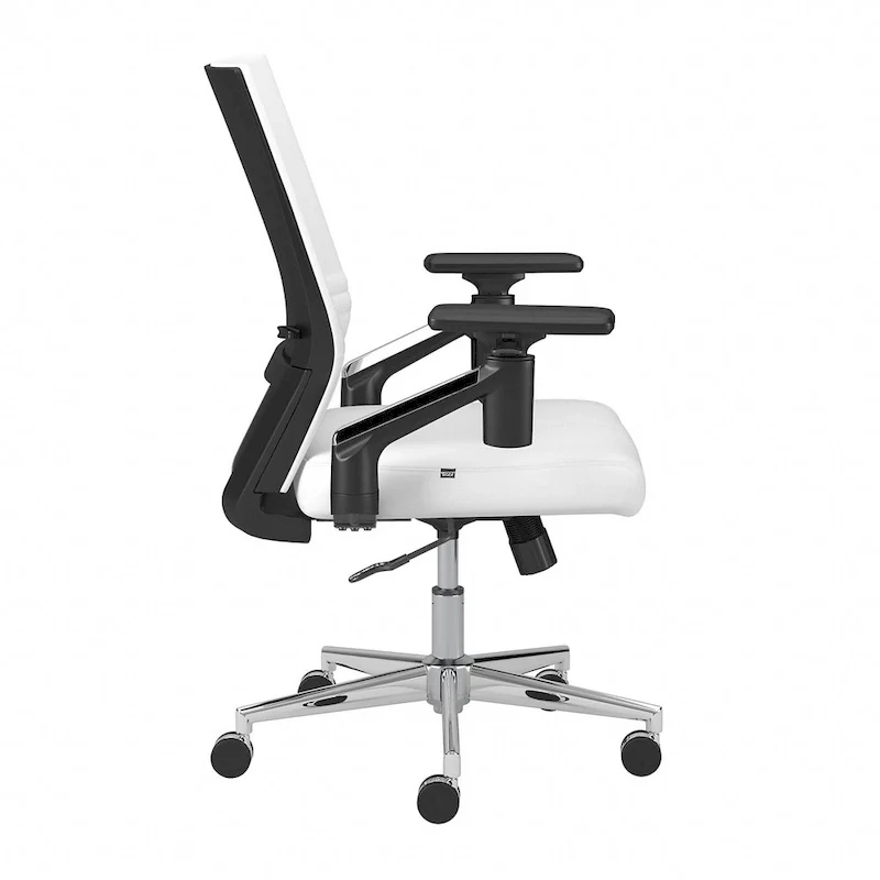 Mid Back Bonded Leather Office Chair with Adjustable Height and Armrests