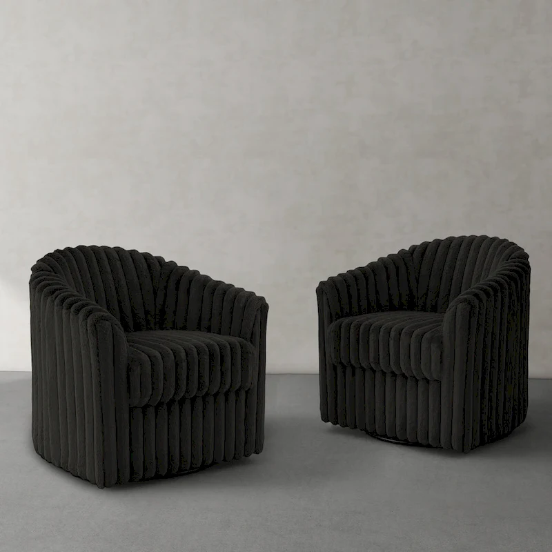 Single Sofa Armchair Swivel Barrel Chair (Set of 2)