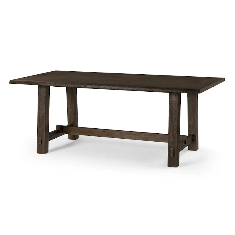 Rectangular Wooden Dining Table (Weathered Black Finish)