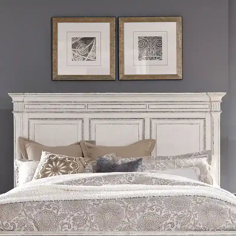 The Gray Barn Abbey Park Weathered Brown & Antique White King Panel Headboard