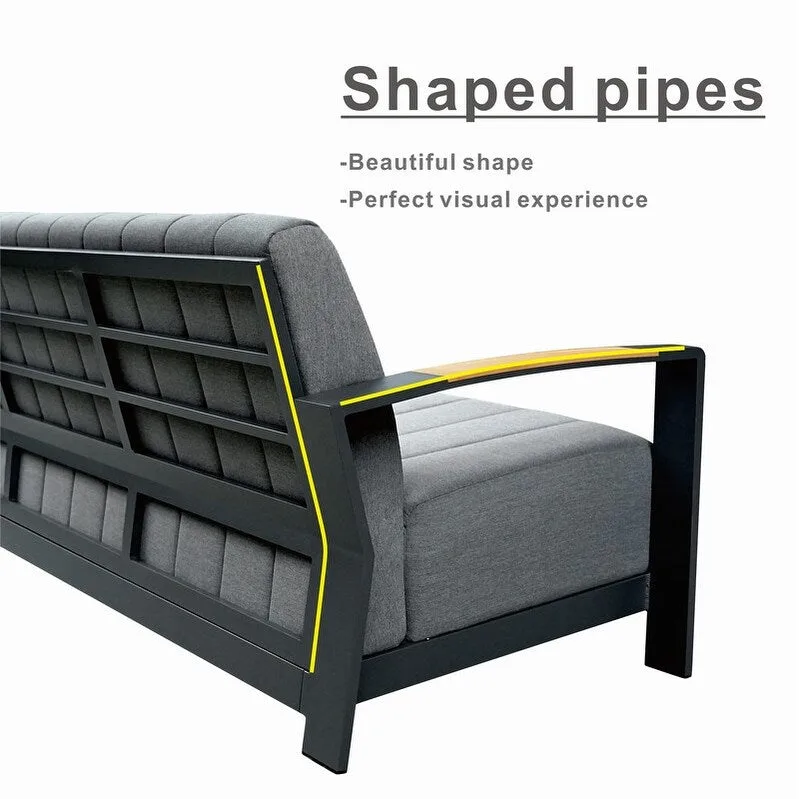 4-Piece Patio Acrylic Conversation Set with Firepit Table and BBQ Grill