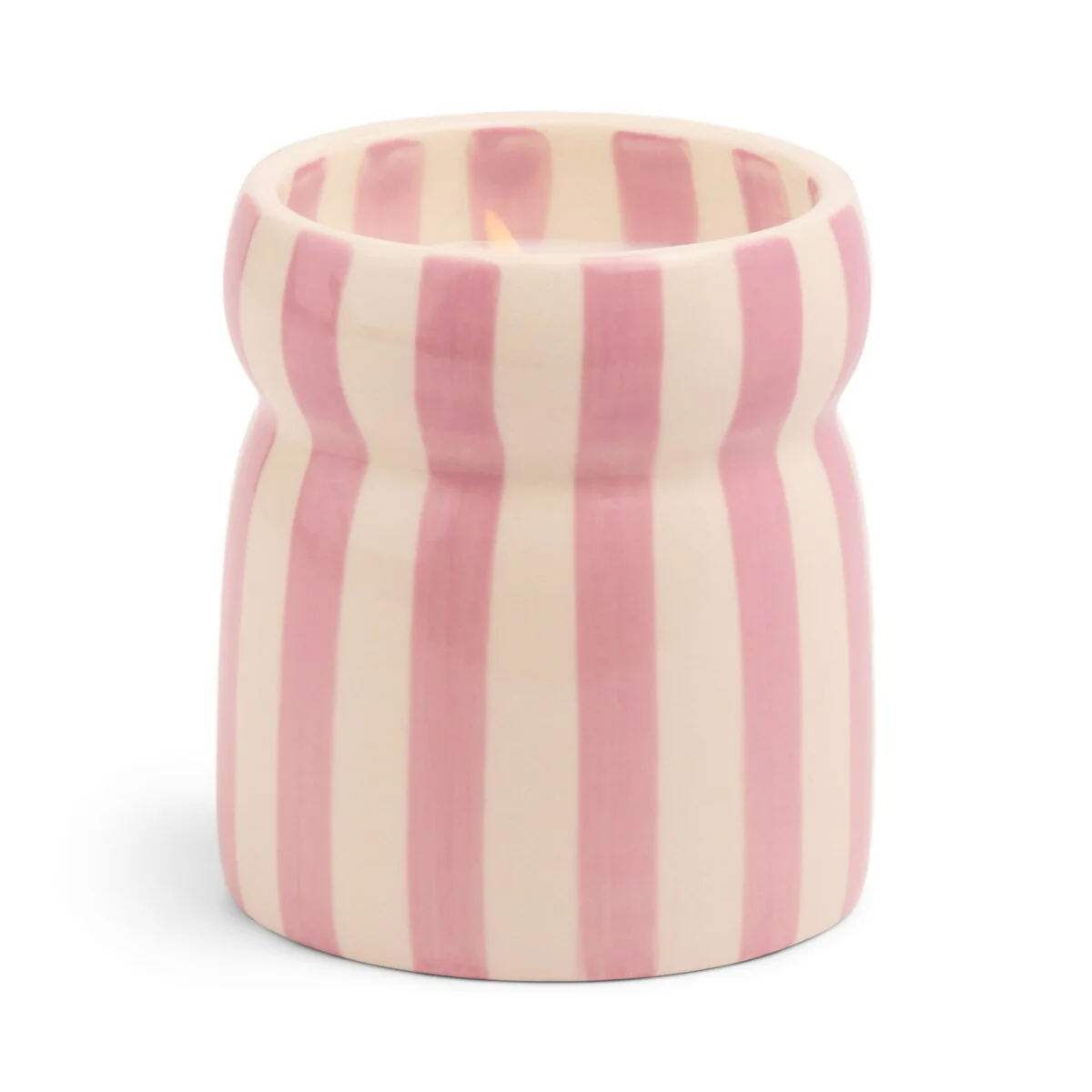 Designworks Cabana 6.5oz/184g Lavender Stripped Ceramic Candle - Grecian Sand Boxed