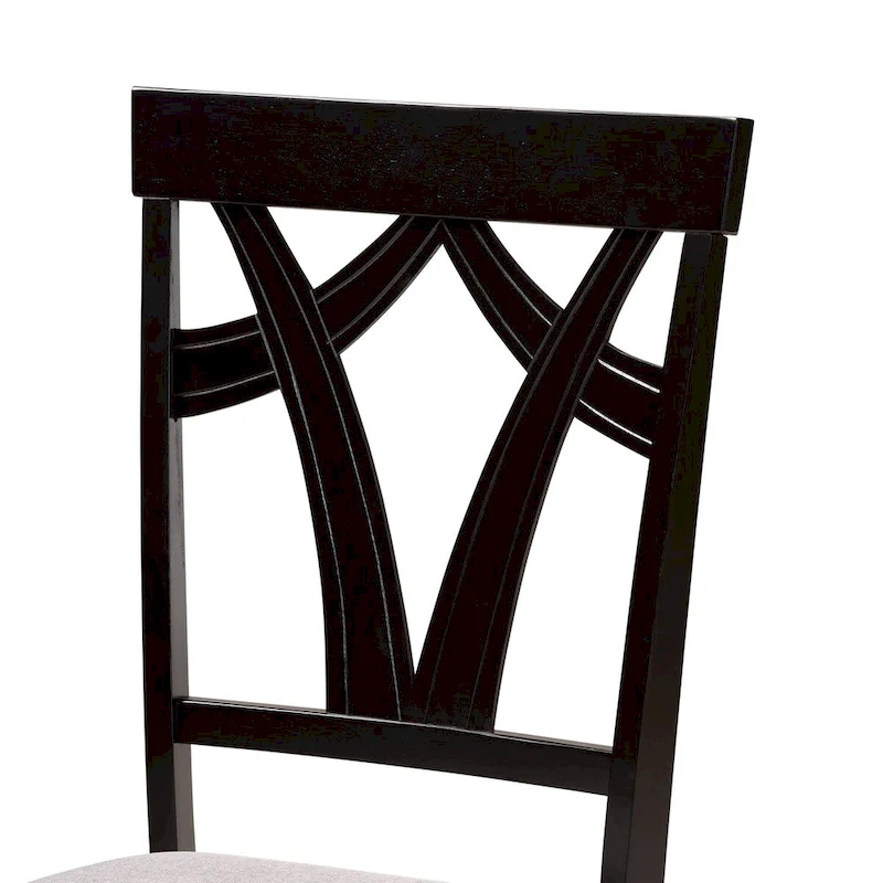 Derya Modern Transitional 5-Piece Wood Dining Set-Grey/Dark Brown