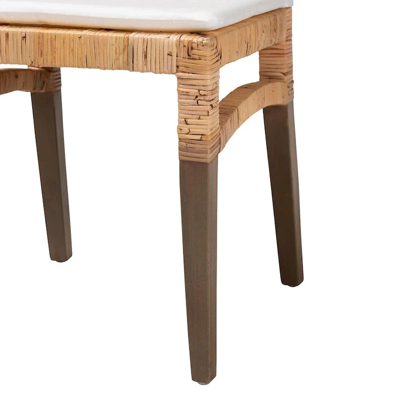 Poltak Modern Bohemian Natural Brown Rattan Dining Chair