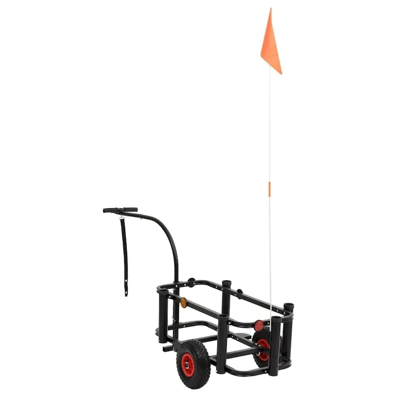Fishing Trolley Black Steel - 34.3 x 14.6 x 32.3