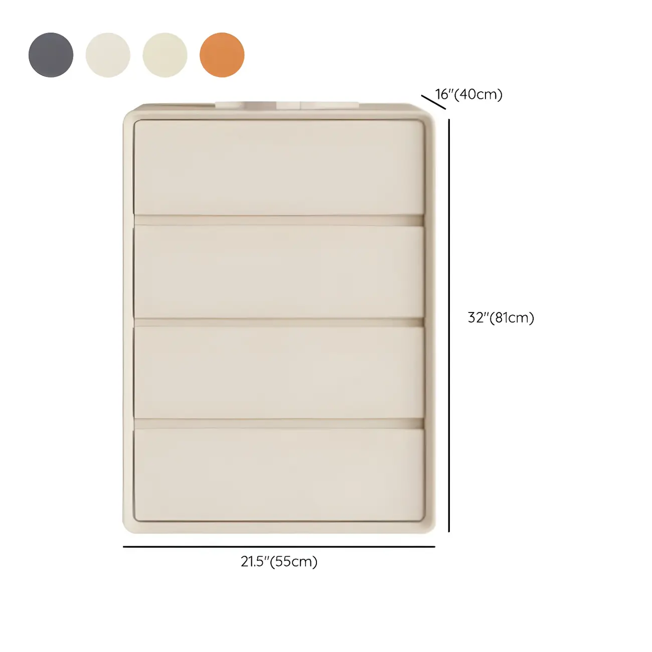 Classic Wooden Dressers in Beige with Soft Close Drawers