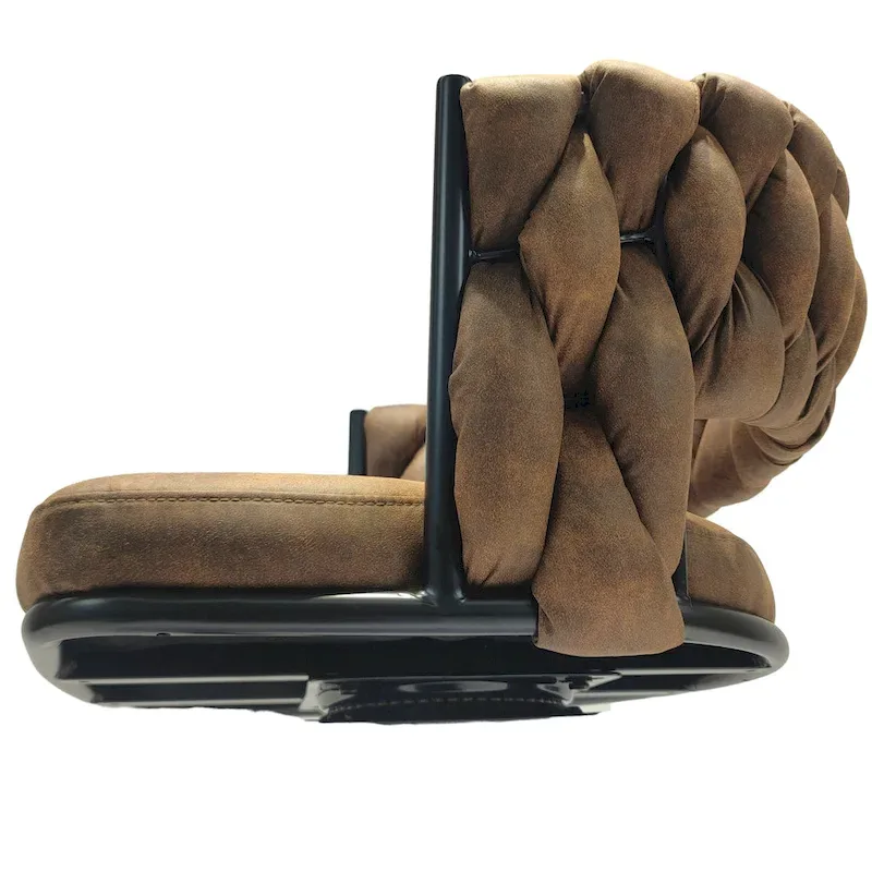 2 Woven Bar Stool,Black Legs No Adjustable Chairs,360 Swivel Upholstered Bar Chair Counter Stool Arm Chairs With Back Footrest