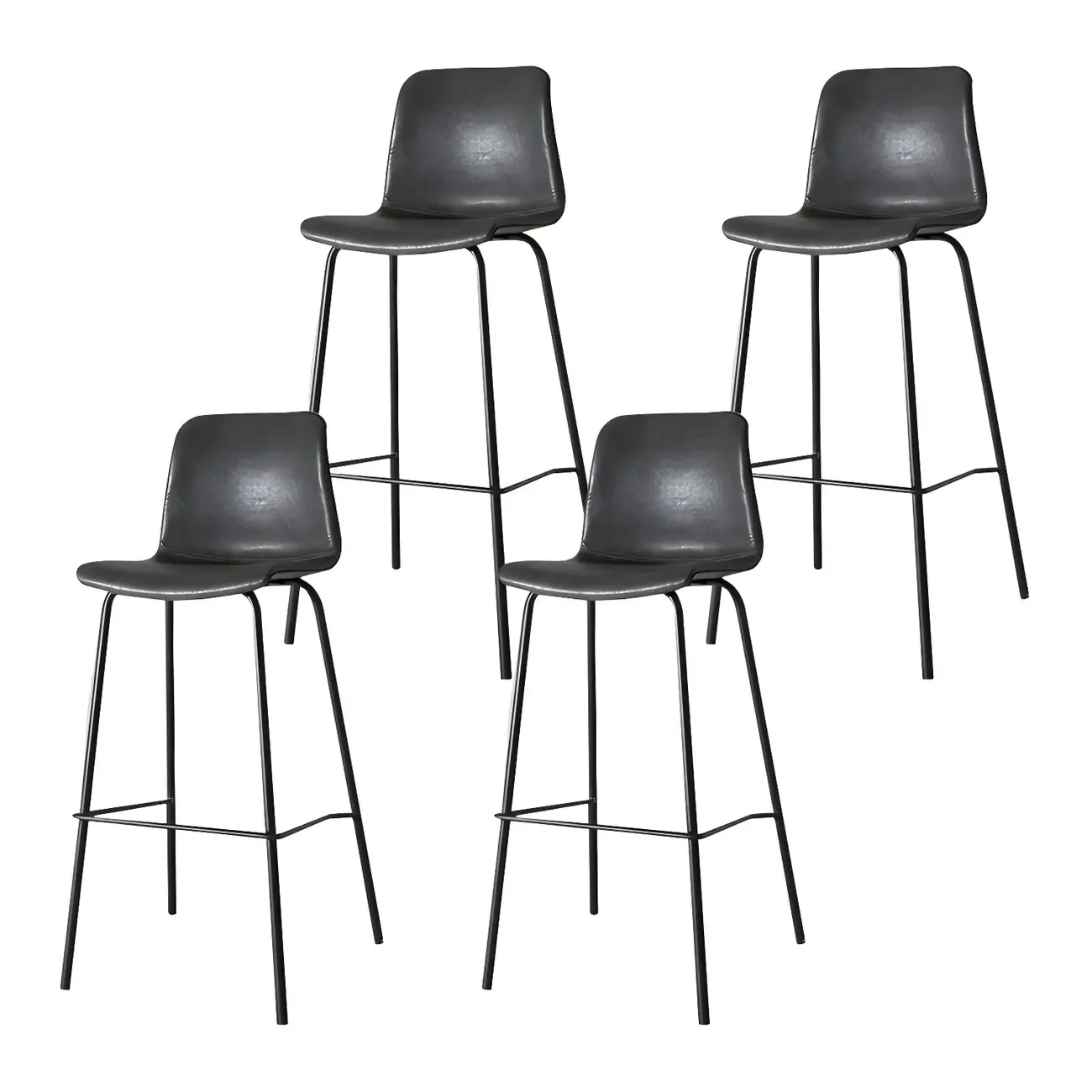 Brown Saddle Metal Frame Leather Counter Stools with Backs