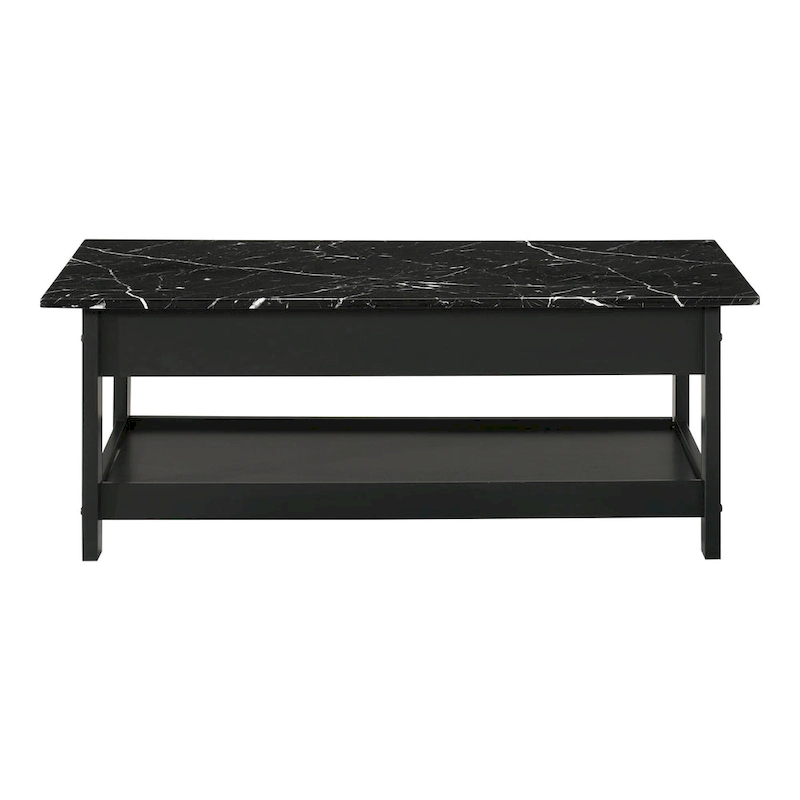 DH BASIC Transitional Rubberwood 3-Piece Open-Shelf Coffee Table and End Table Set with Drawer by Denhour