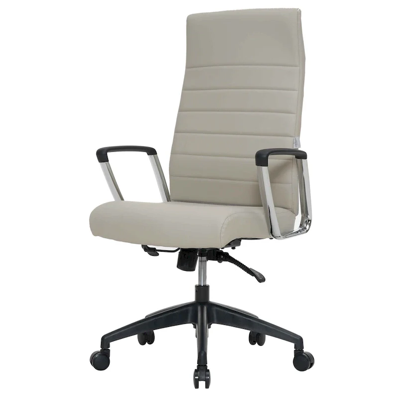 LeisureMod Hilton Modern High Back Leather Conference Office Chair