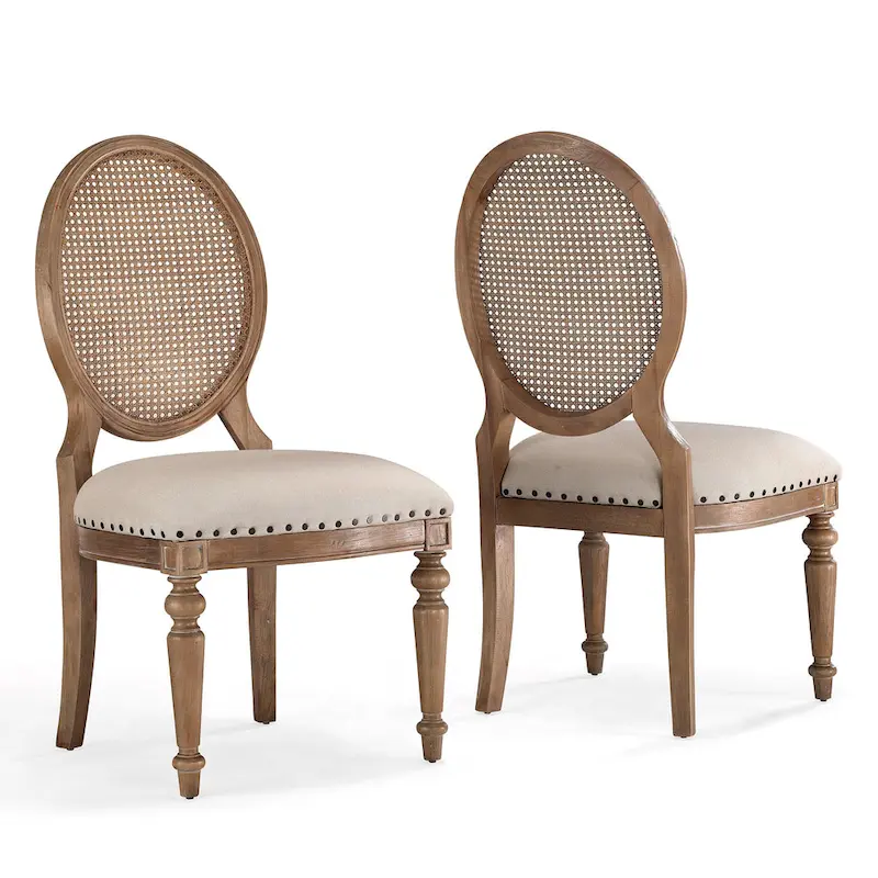 Elements Oak Cane Back Dining Chairs (Set of 2)