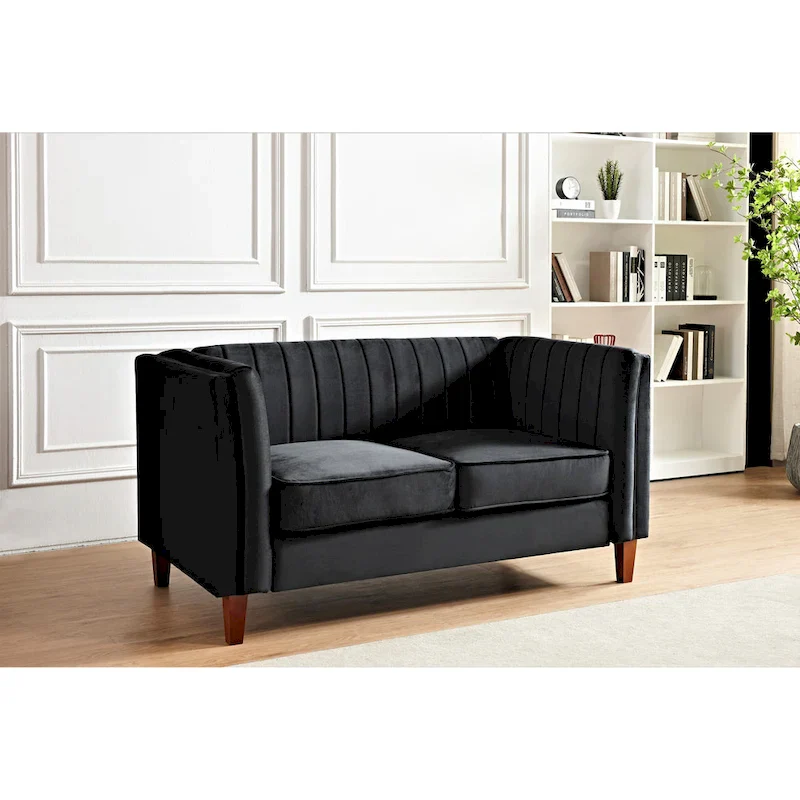Line Tufted Square Design Loveseat