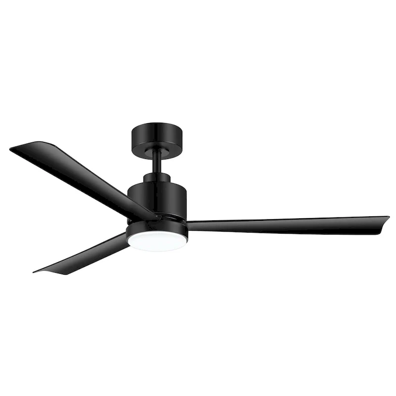 52 Inch Gold/Black/White 3-Blade LED Ceiling Fan with Light and Remote