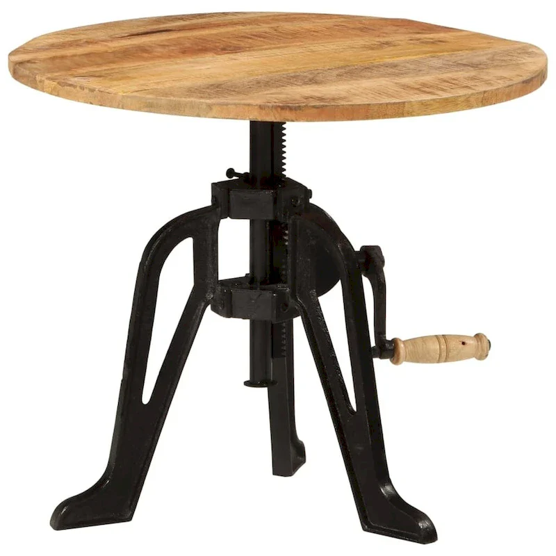vidaXL Side Table Round Coffee End Table Sofa Table Solid Wood and Cast Iron