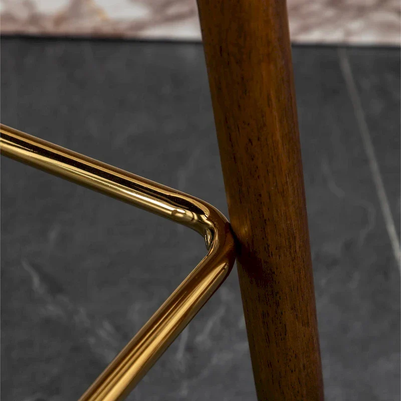 Nevis Mid-century Modern Faux Leather Tufted Nailhead Trim Barstool Set of 2