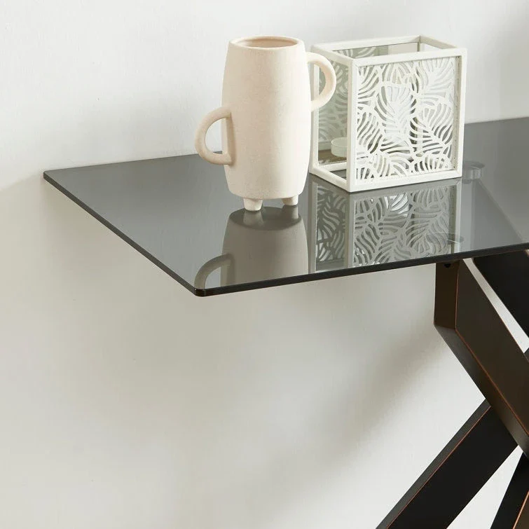 45.3 Glass Top Console Table - N/A