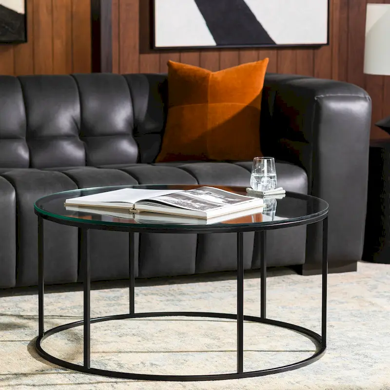 Modern Round Mixed Material Coffee Table