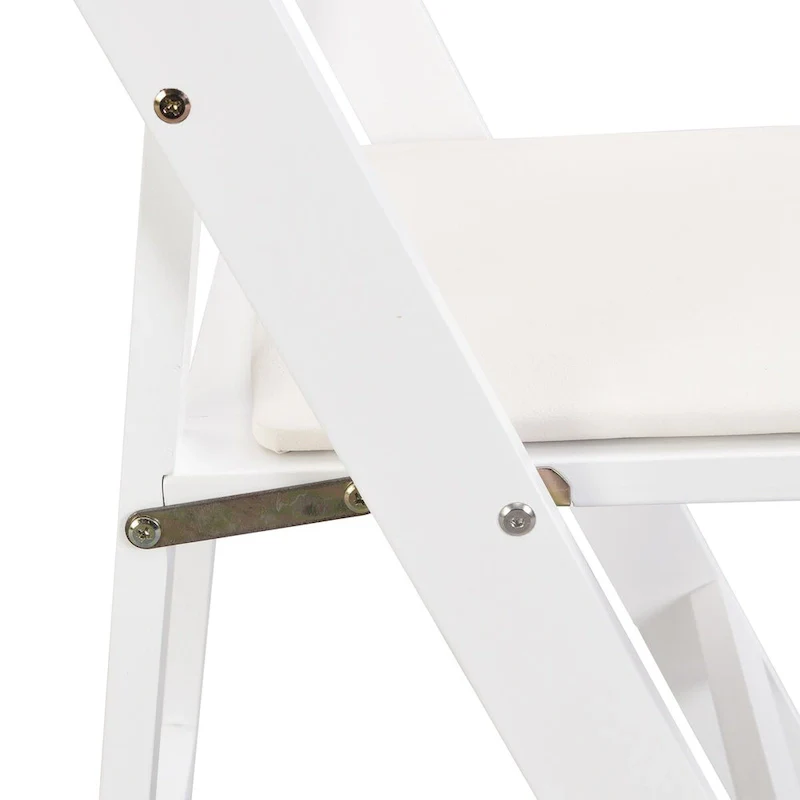 Upholstered Folding Chair,Space Saving, Easy To Carry, ,4PCS,Beige cushion/white shelf,Dining room