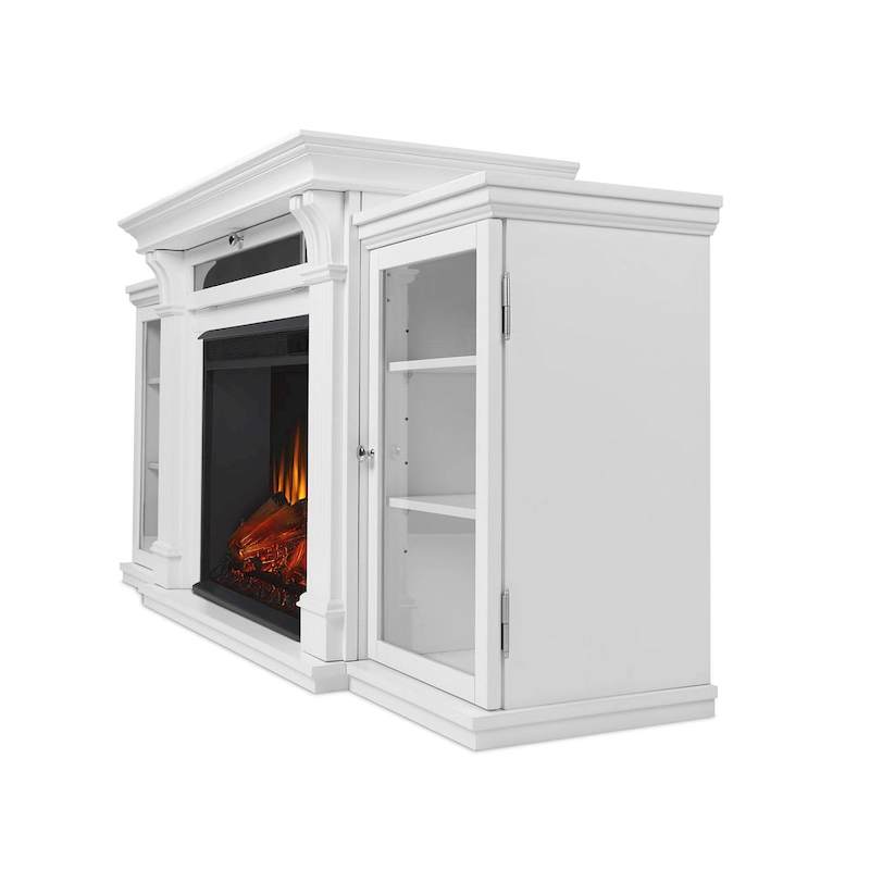 Calie 67  Electric TV Stand Fireplace in White by Real Flame