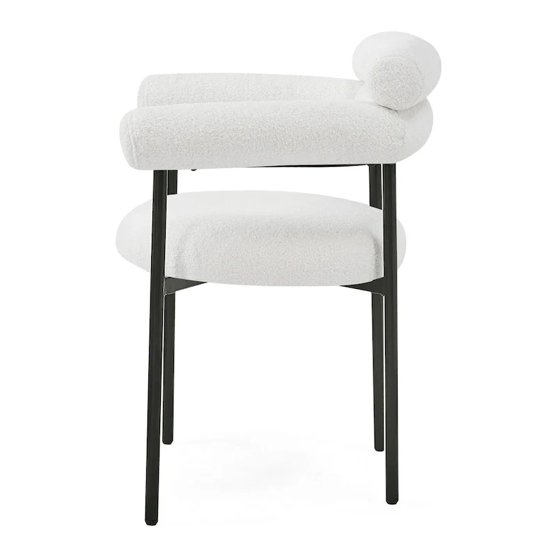 Naci Modern Fabric Arm Dining Chairs with Metal legs by Christopher Knight Home