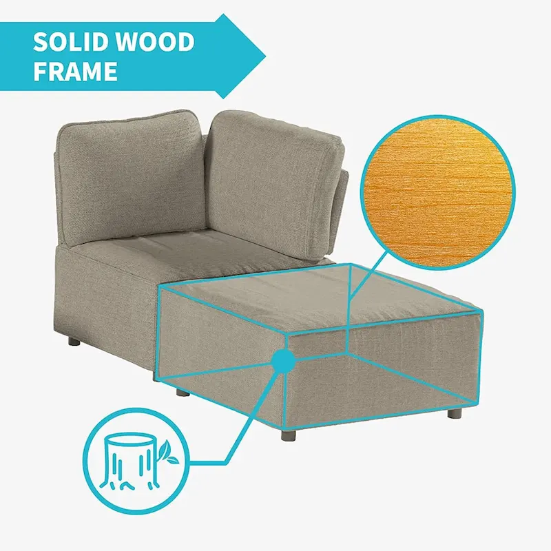 Mixoy Convertible Modular Sleeper Couch with Ottoman