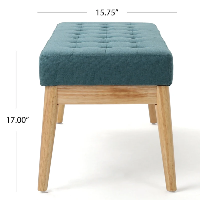 Saxon Mid-century Tufted Fabric Ottoman Bench by Christopher Knight Home - 43.00 L x 15.75 W x 17.00 H