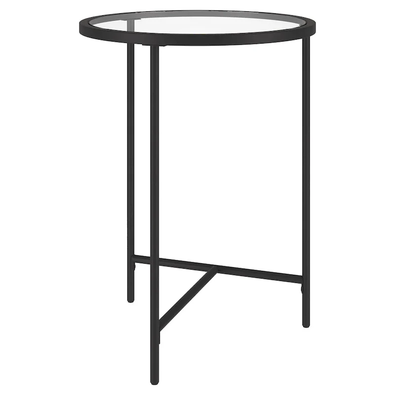 Berenson 18 Wide Round Side Table with Glass Top