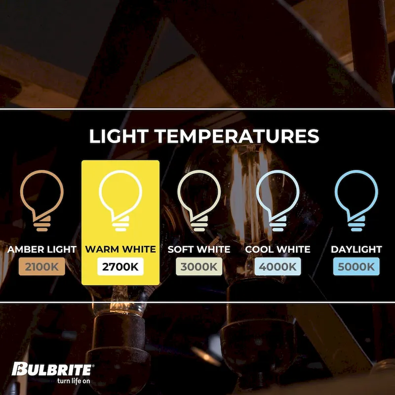 Bulbrite LED Filament Pack of (4) 13 Watt Dimmable G25 Light Bulbs with a Clear Finish and Medium (E26) Base - 2700K