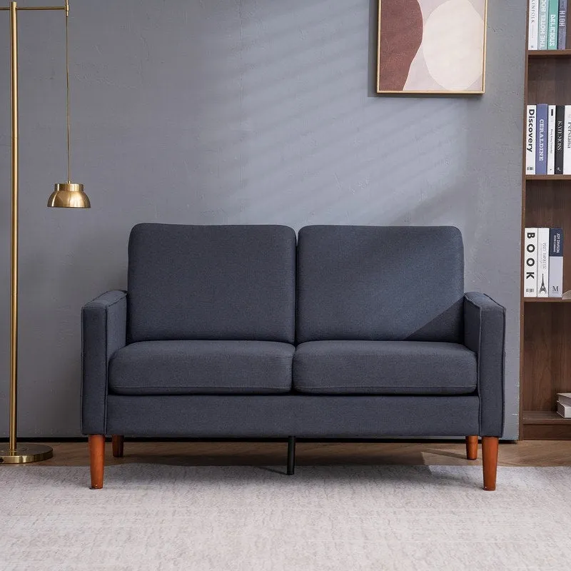 Linen Solid Wood Legs Loveseat