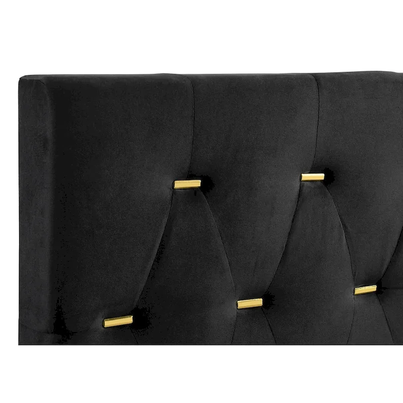 Lexie Black and Gold 4-piece Tufted Panel Bedroom Set