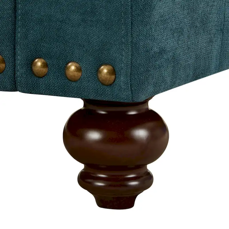 37.2 Chenille Upholstered Accent Chair with Nailheads