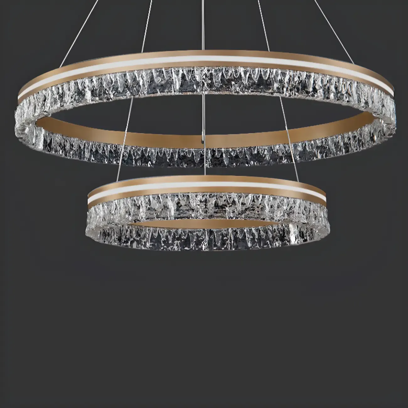 Modern LED Gold Circular Metal Chandelier