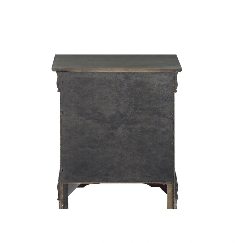 Solid Wood 2-Drawers Nightstands with Metal Handle