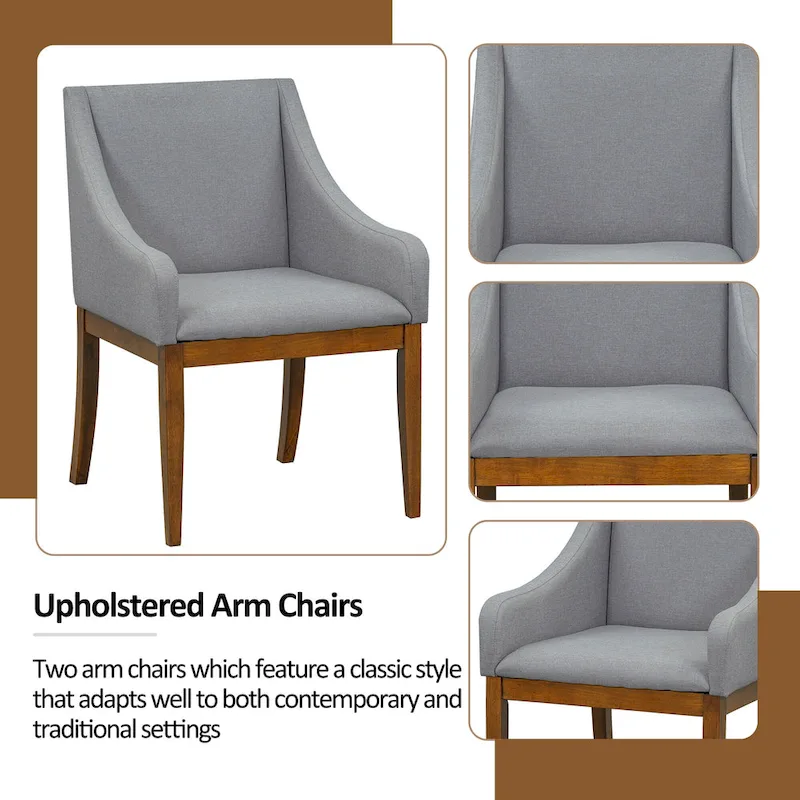 7-Piece Rustic Dining Set with Extendable Table & 6 Chairs