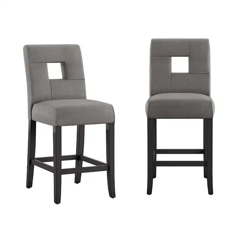 Brda Keyhole Counter Height High Back Stools (Set of 2) - Stool