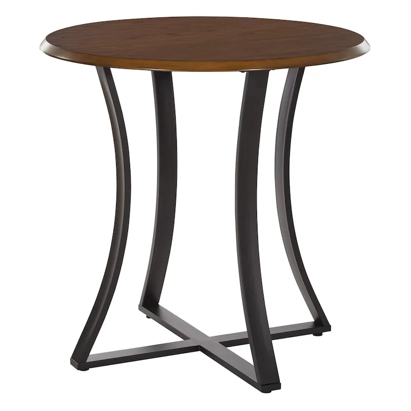 3-Piece 36 Round Top Counter Height Dining Table with 2 Faux Leather Stools