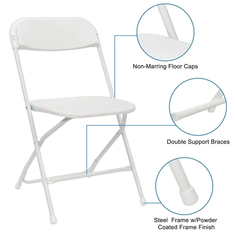 Plastic Folding Party Conversation Exhibition Dining Chair Set (Set of 10)