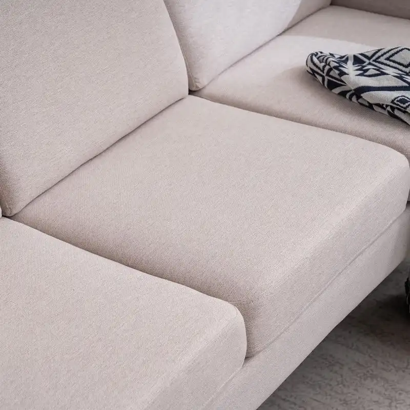 Three Seats Without Chaise Concubine Solid Wood Frame Sofa