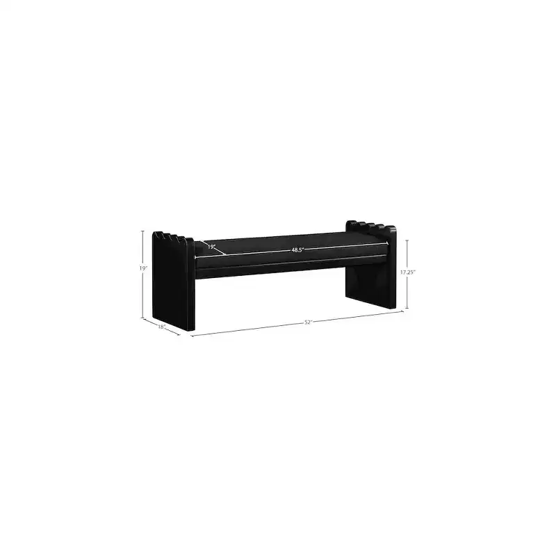 Meridian Furniture,Sonia Velour Fur Fabric Bench