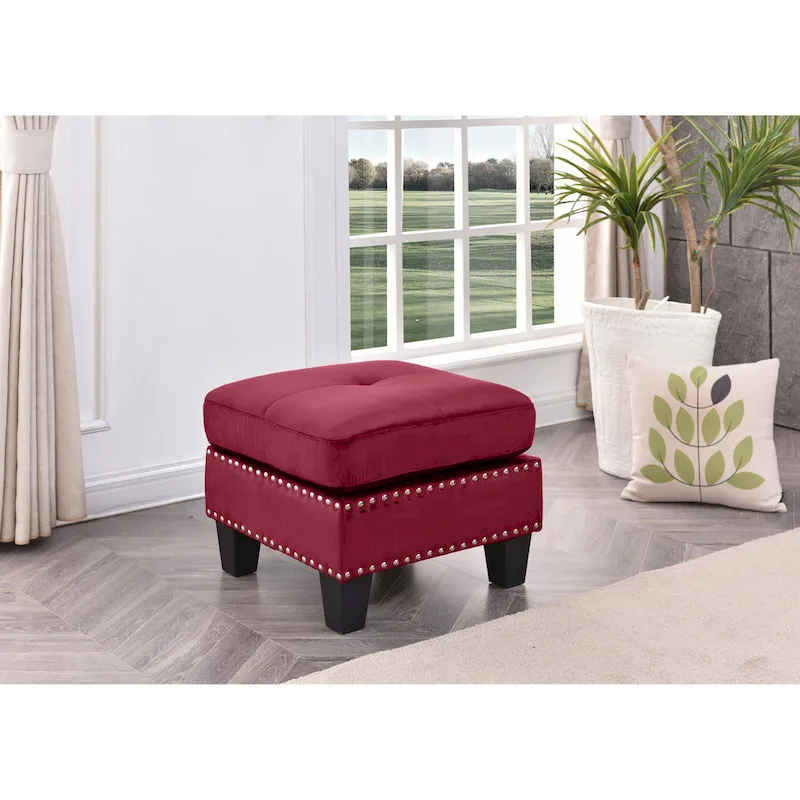 Copper Grove Meharrize Tufted Velvet Ottoman